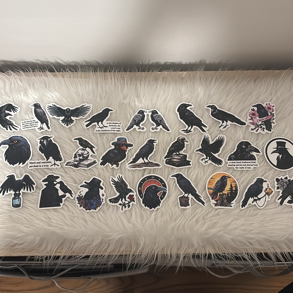 26 Crow Stickers🐦‍⬛🖤 - Picture 4 of 9